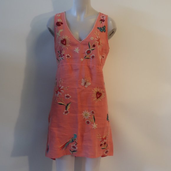 Womens Johnny Was Pink floral Butterfly Dress XS * - Picture 2 of 7
